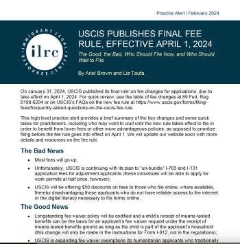 Practice Alert USCIS Publishes Final Fee Rule Effective April 1 2024   Screenshot 2024 02 09 At 1.05.23 PM 